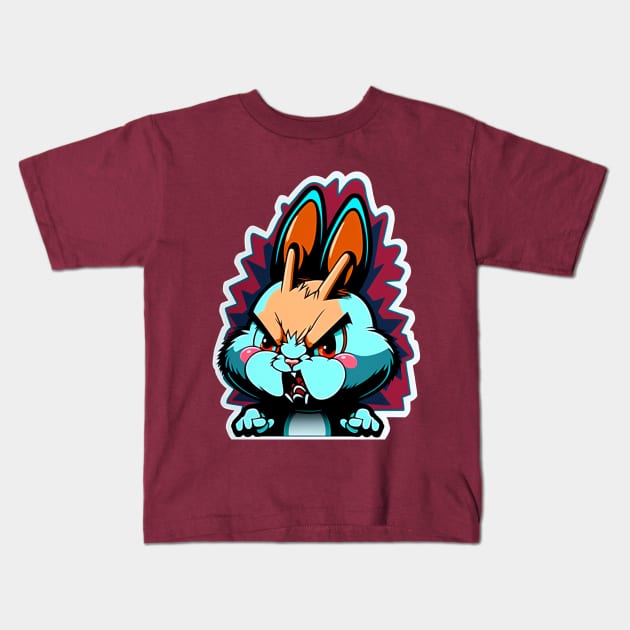 Bunny Rage Kids T-Shirt by Depressed Bunny